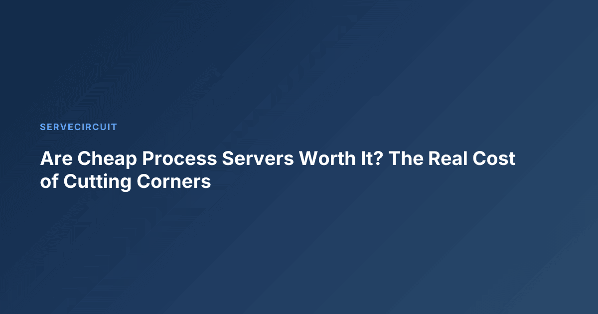 Are Cheap Process Servers Worth It? The Real Cost of Cutting Corners