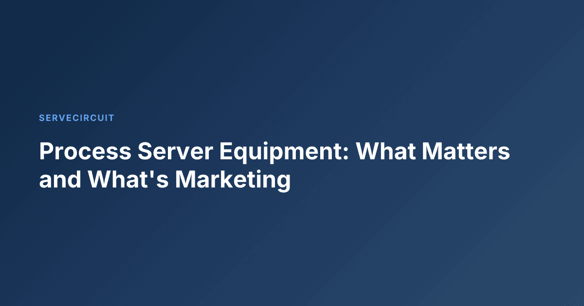 Process Server Equipment: What Matters and What's Marketing